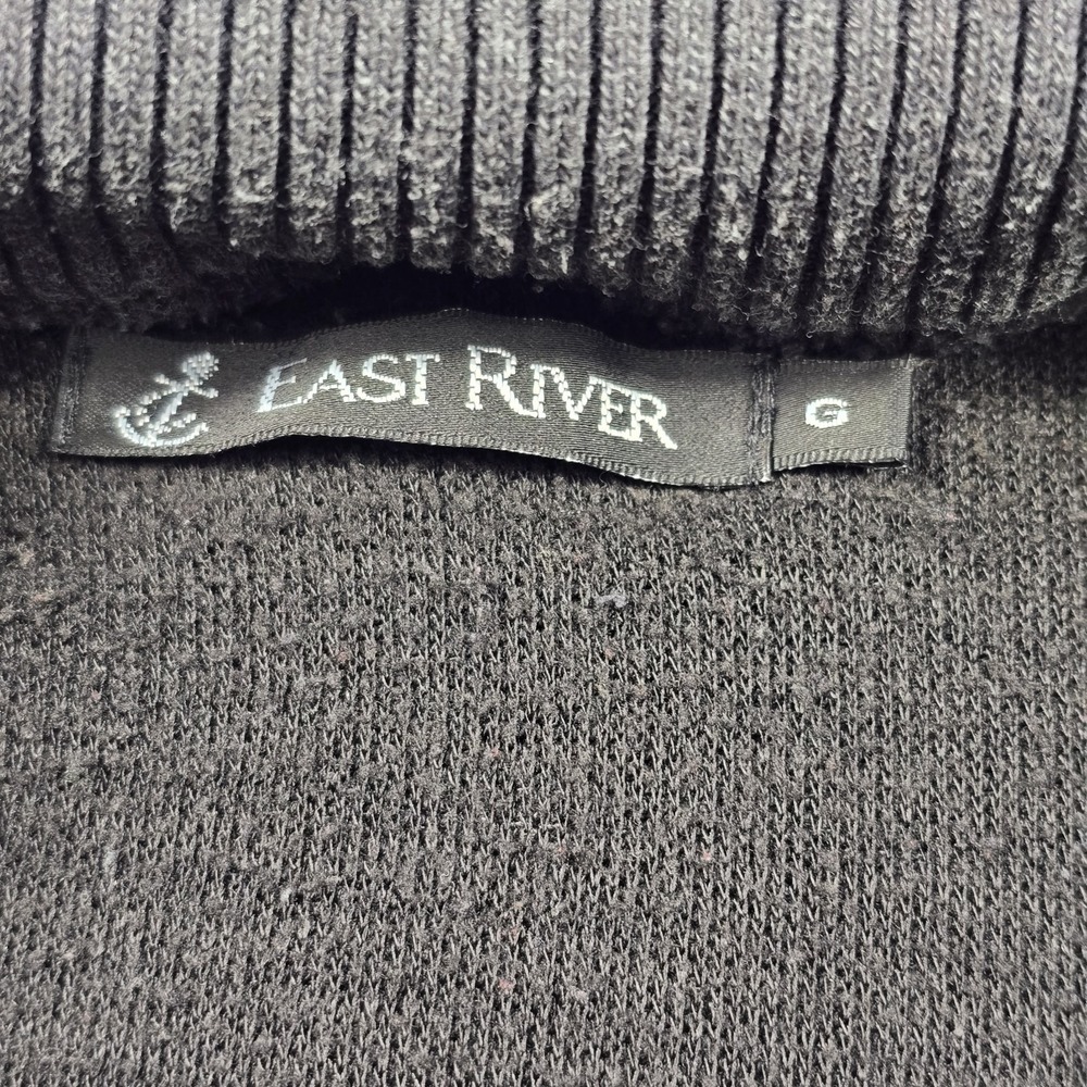 East River Mens Large Gray Sweater Quarter‎ Zip Mock Neck Vintage Knit Pullover - Picture 5 of 10